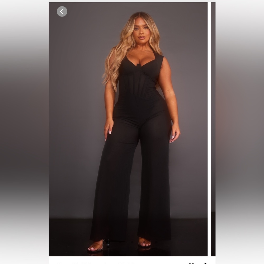 Corset mesh jumpsuit